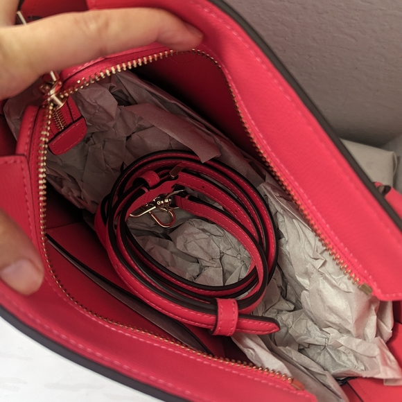 NWT Kate Spade New York Darcy Small Satchel Leather Crossbody in Pink Pepe - Picture 3 of 3